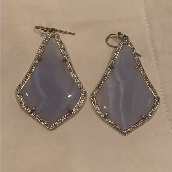 Kendra Scott Accessories - Kendra Scott Alex silver drop earrings light blue